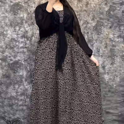 ست دو تکه سارافون و رویه کراپ مجلسی سایزبزرگ9417