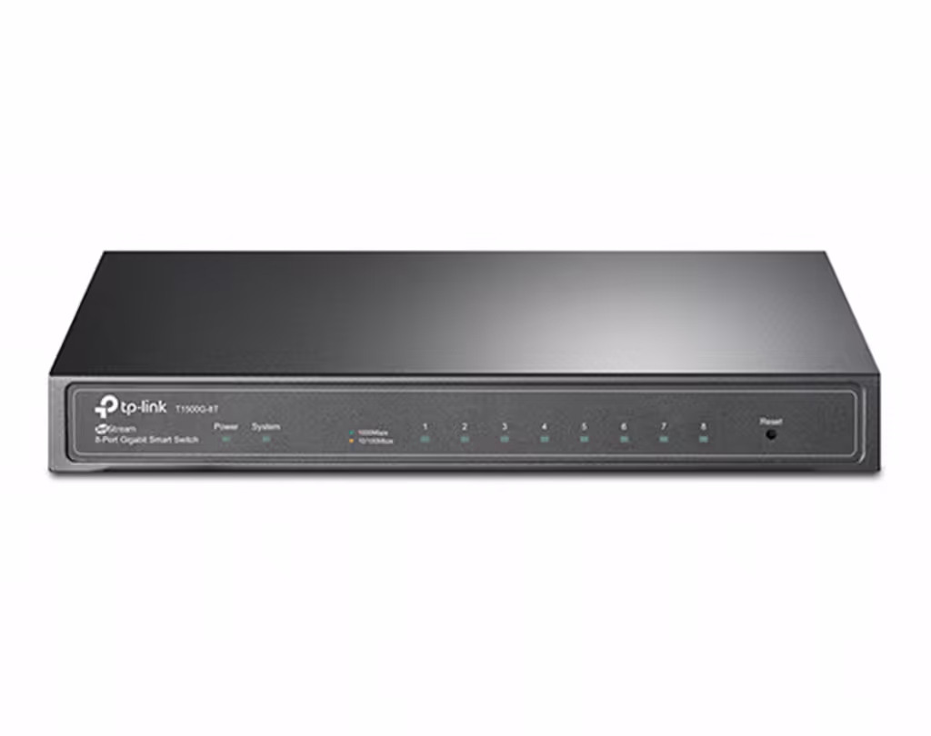قیمت و خرید سوییچ شبکه 8 پورت PoE تی پی لینک مدل T1500G-8T | نت ران
