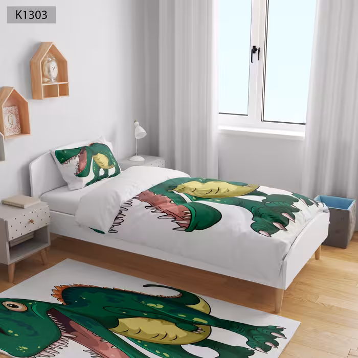 ست رو تختی چاپی 4 تیکه کالیفرنیا یک نفره   کد1303