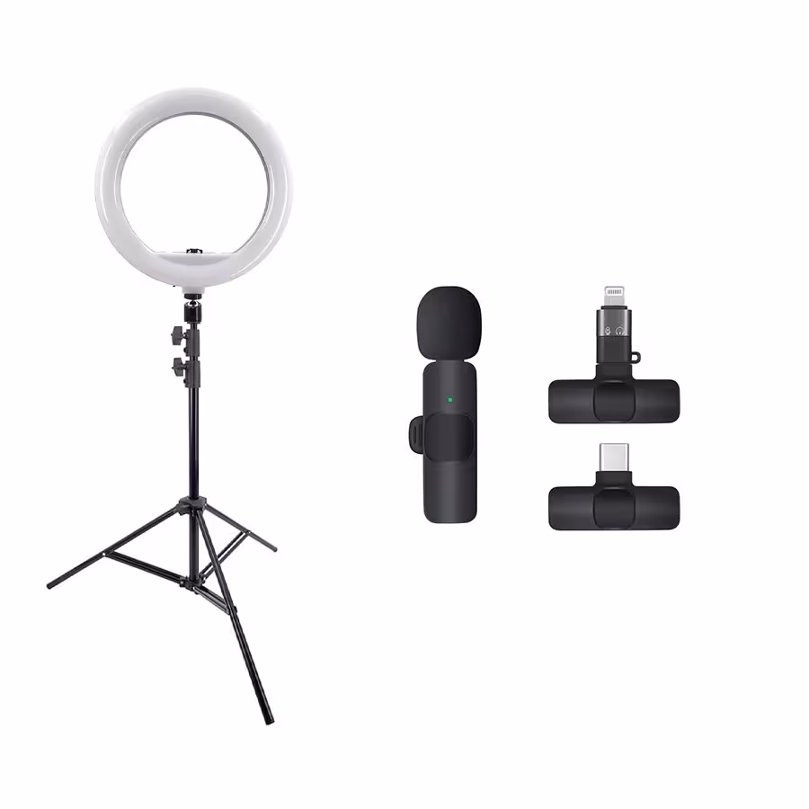 کیت تولید محتوا رینگ لایت YQ-320A ، پایه 805 و میکروفون K8