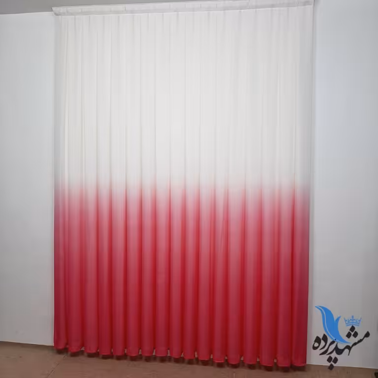 پرده حریر دو رنگ صورتی با دوخت دلخواه در ارتفاع دلخواه پرده حریر آبرنگی رنگ صورتی (قیمت هر یک متر)