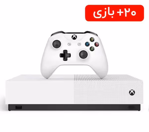 کنسول بازی مایکروسافت مدل Xbox One S ALL DIGITAL ظرفیت 1 ترابایت به همراه 20 عدد بازی
