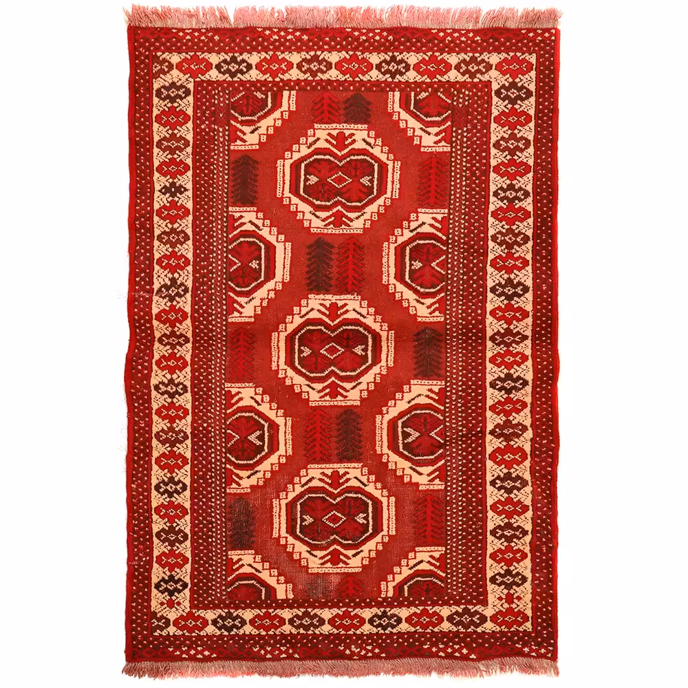 فرش قدیمی دستباف یک متری مدل ترکمن کد 4101125