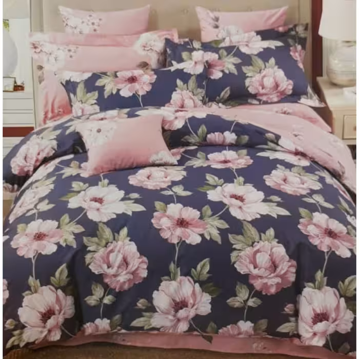 سرویس خواب مدل گل صورتی دونفره 6 تکه