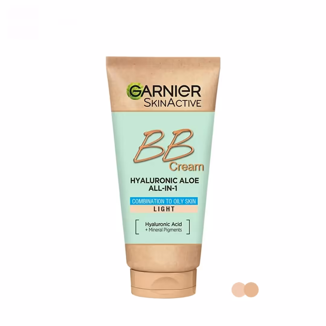 بی بی کرم گارنیر مدل Hyaluronic Aloe مناسب پوست‌های چرب و مختلط در دو رنگ حجم 50 میلی لیتر