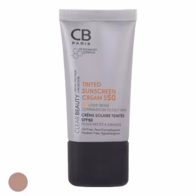 کرم ضد آفتاب رنگی سی بی پاریس SPF 50 مدل 01 مناسب پوست های مختلط و چرب حجم 40 میلیلیتر