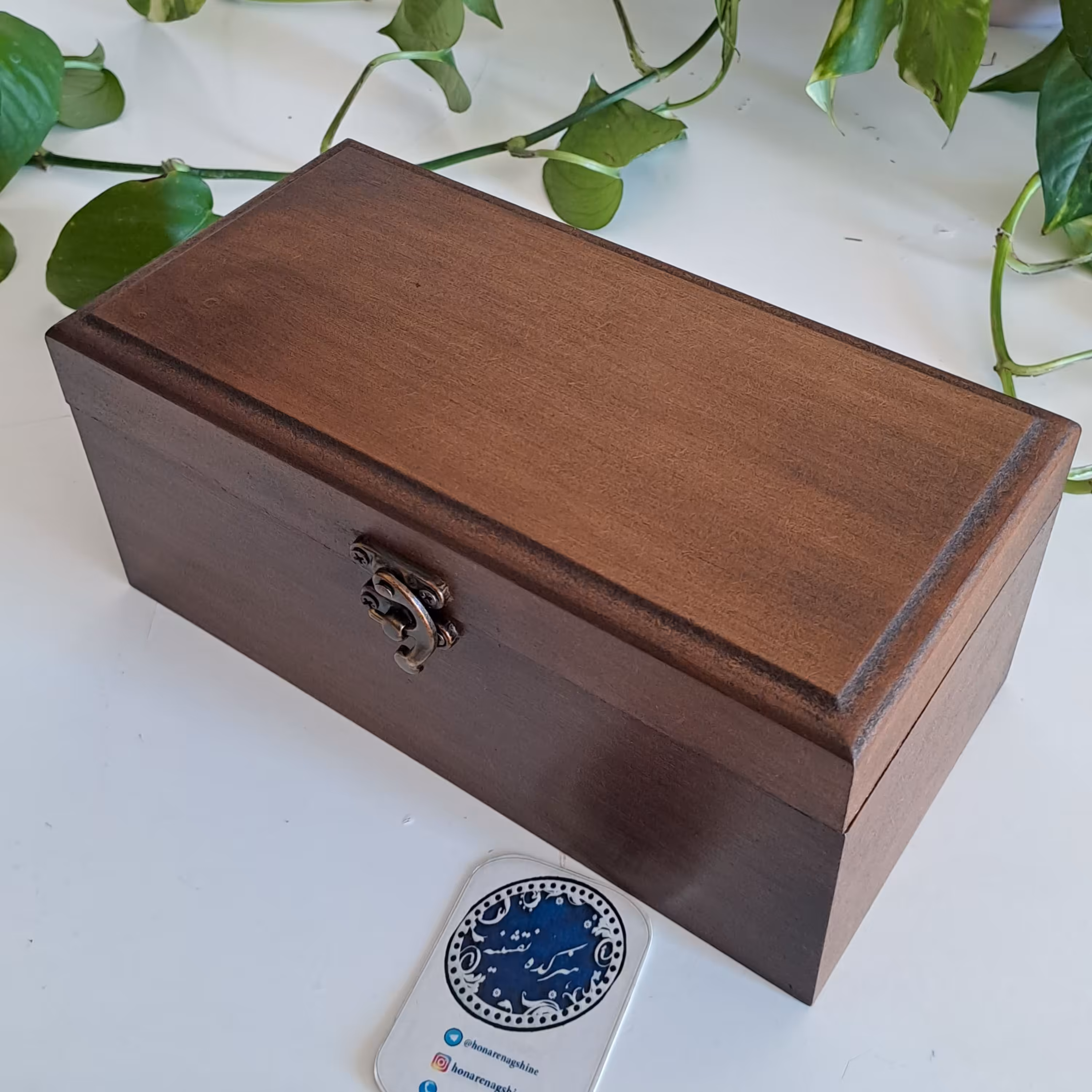 جعبه چوبی  جنس ام دی اف 3 قسمتی ابعاد 22در11 رنگ قهوه ای