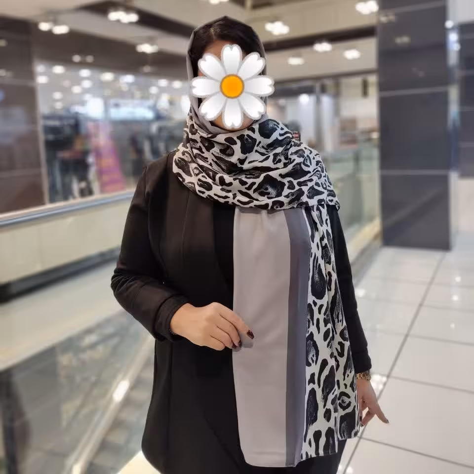 شال  نخی پلنگی  چهار فصل  دور دوخت 