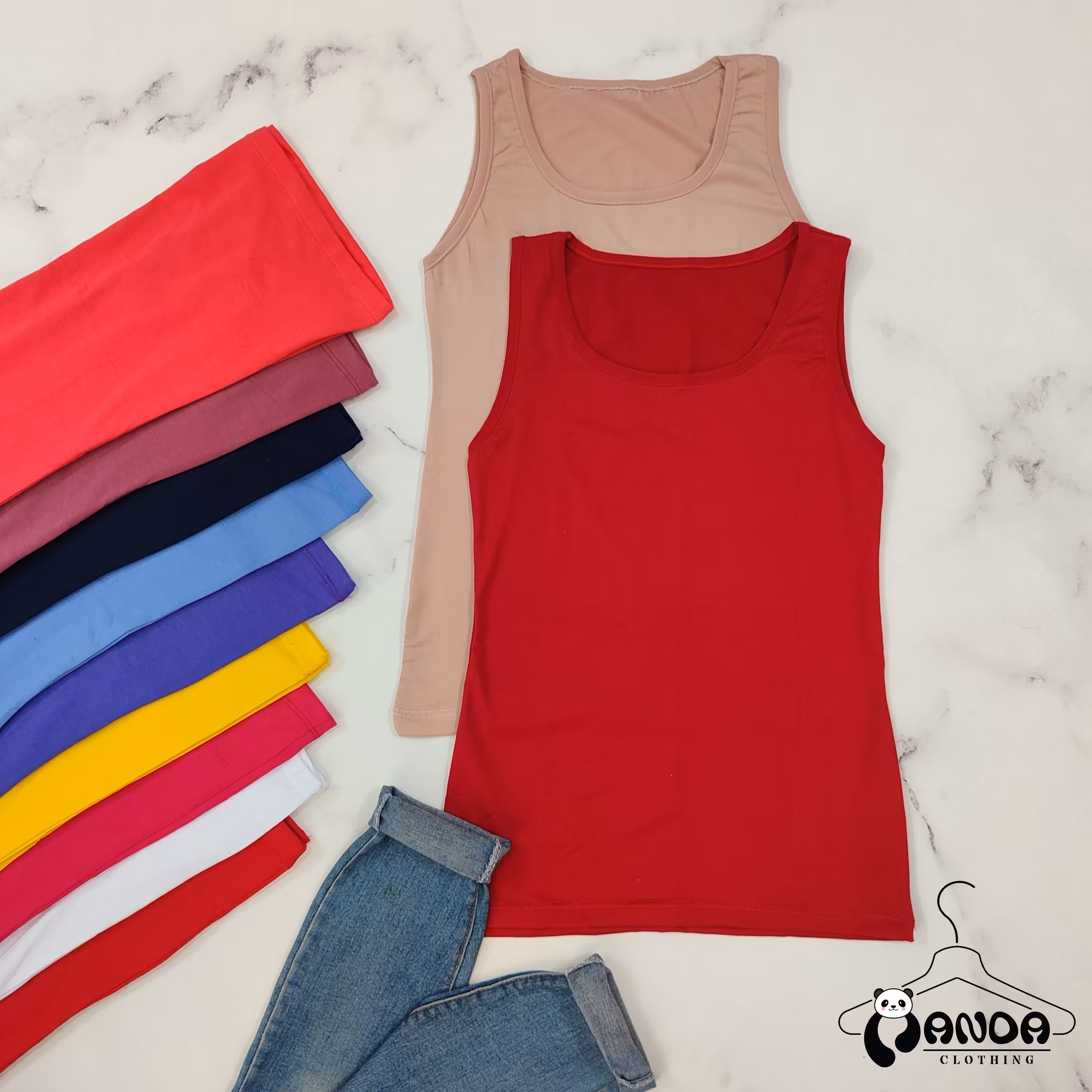 تاپ رکابی زنانه 12 رنگ دو سایز کوچک و بزرگ