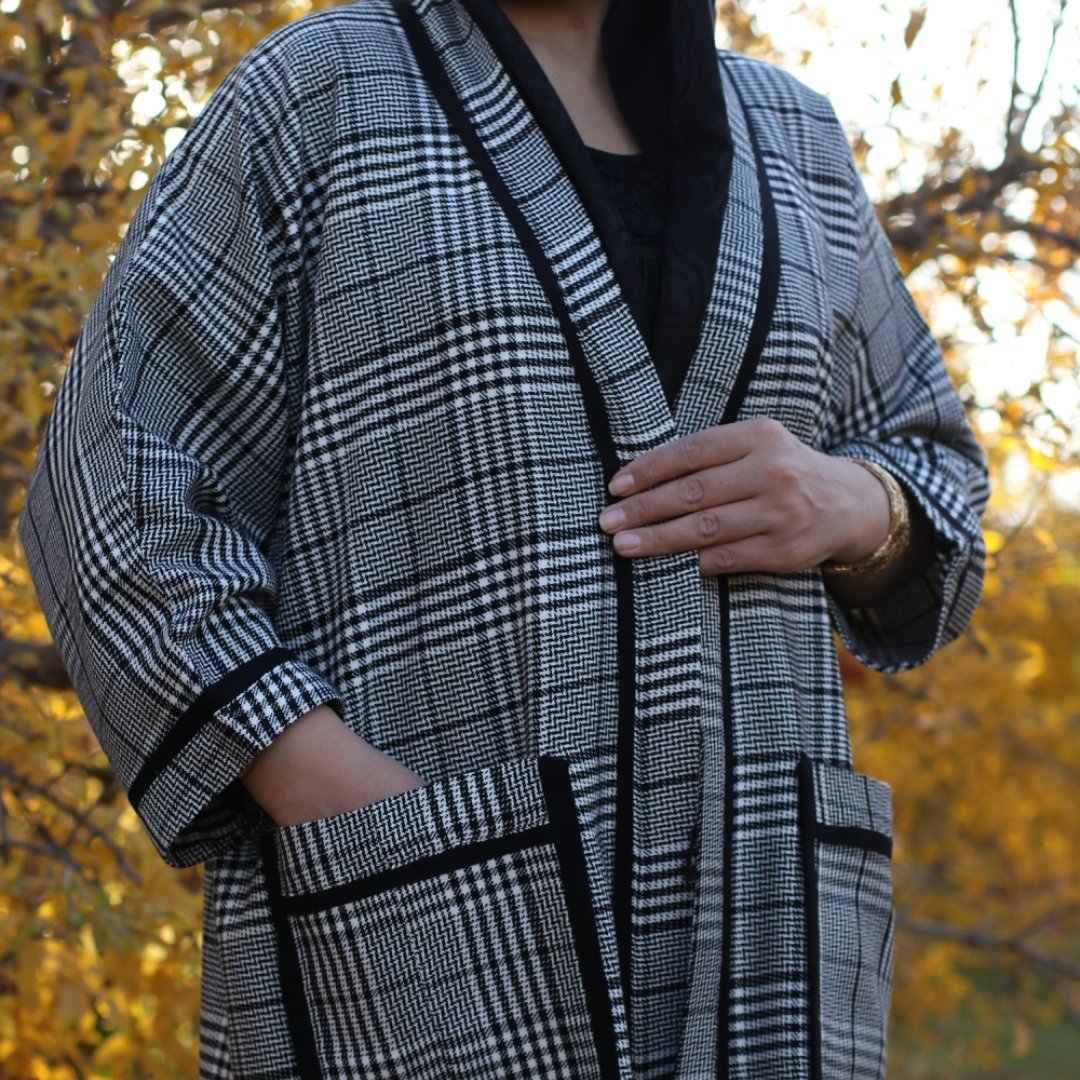 مانتو کیمونو چهارخونه کشمیر سپاهان
