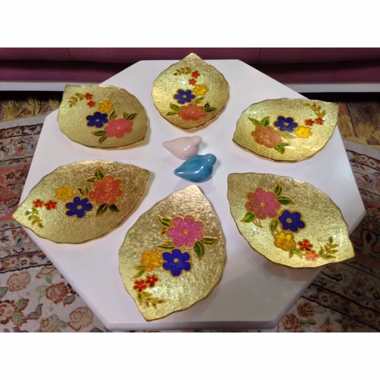 هفت سین طرح شکوفه با روکش ورق طلا