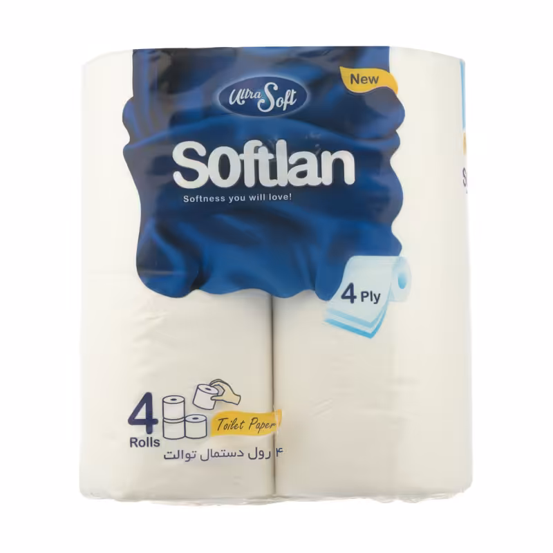 دستمال توالت سافتلن مدل ultra soft بسته 4 عددی