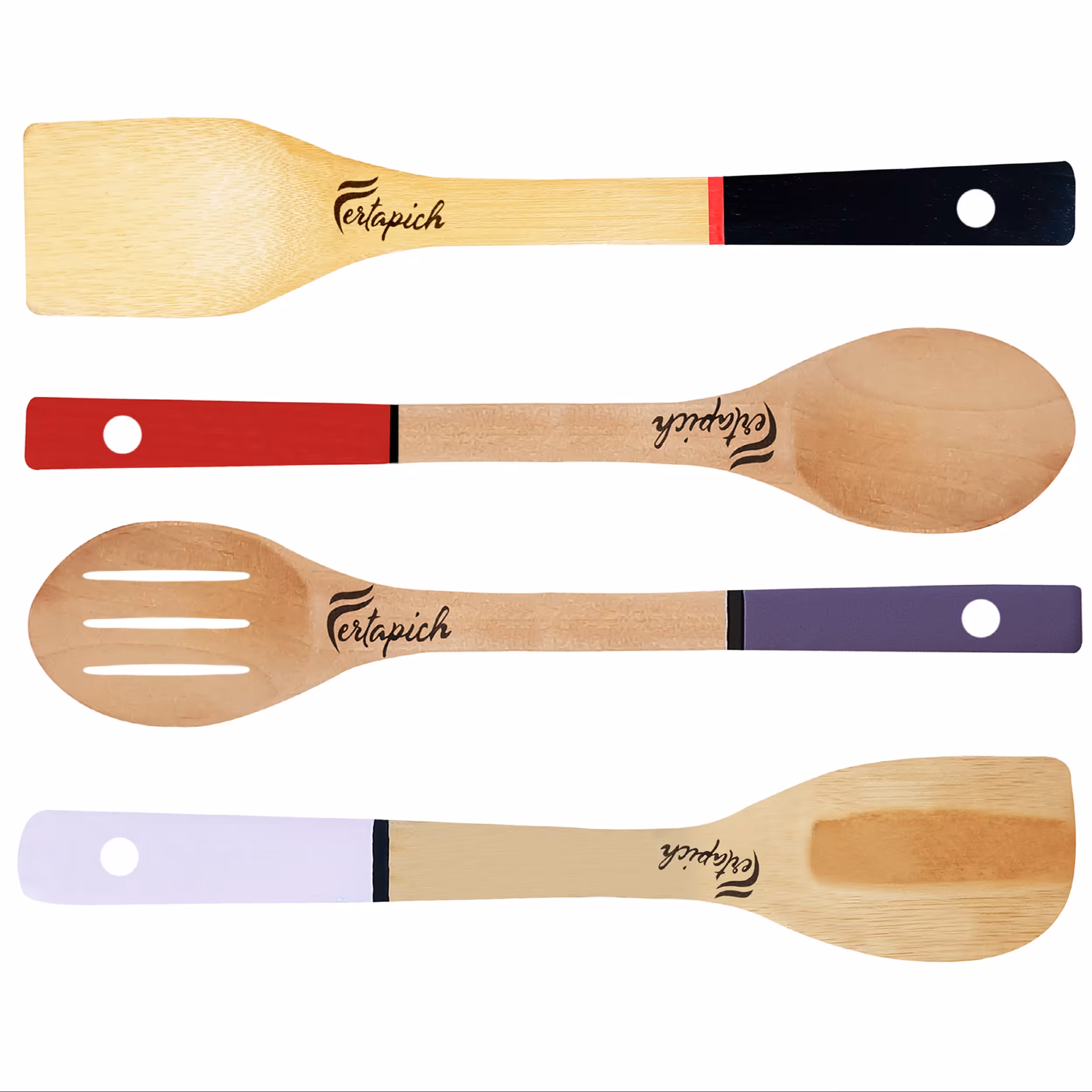 سرویس کفگیر و ملاقه  چوبی 4 پارچه فرتاپیچ کد 17