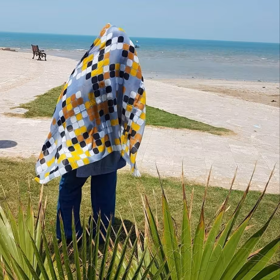 روسری قواره 120 ریش پرزی با رنگ بندی جذاب (مطابق تصویر دوم)