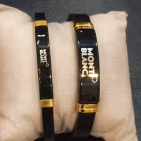 ست دستبند چرمی مارک مونت بلانک طلایی 