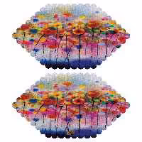 رومیزی مخمل طرح گل دو عدد سایز 30 در 50 مدل T5-309 شرکت رنس