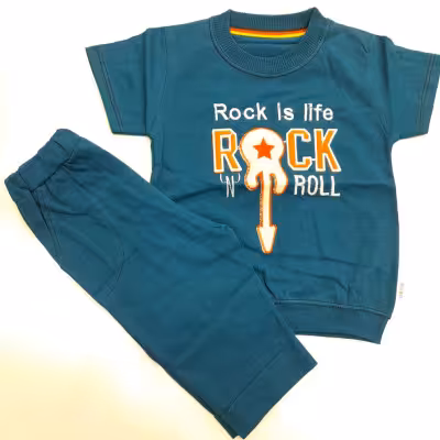 تیشرت شلوارک پسرانه نخ پنبه رنگبندی سایز 40 , 45