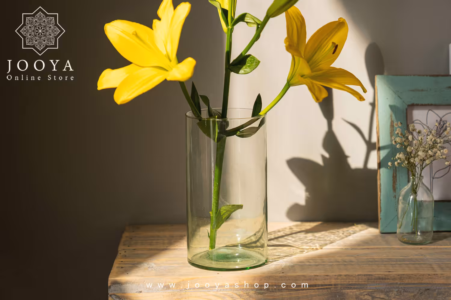 گلدان شیشه ای استوانه ای