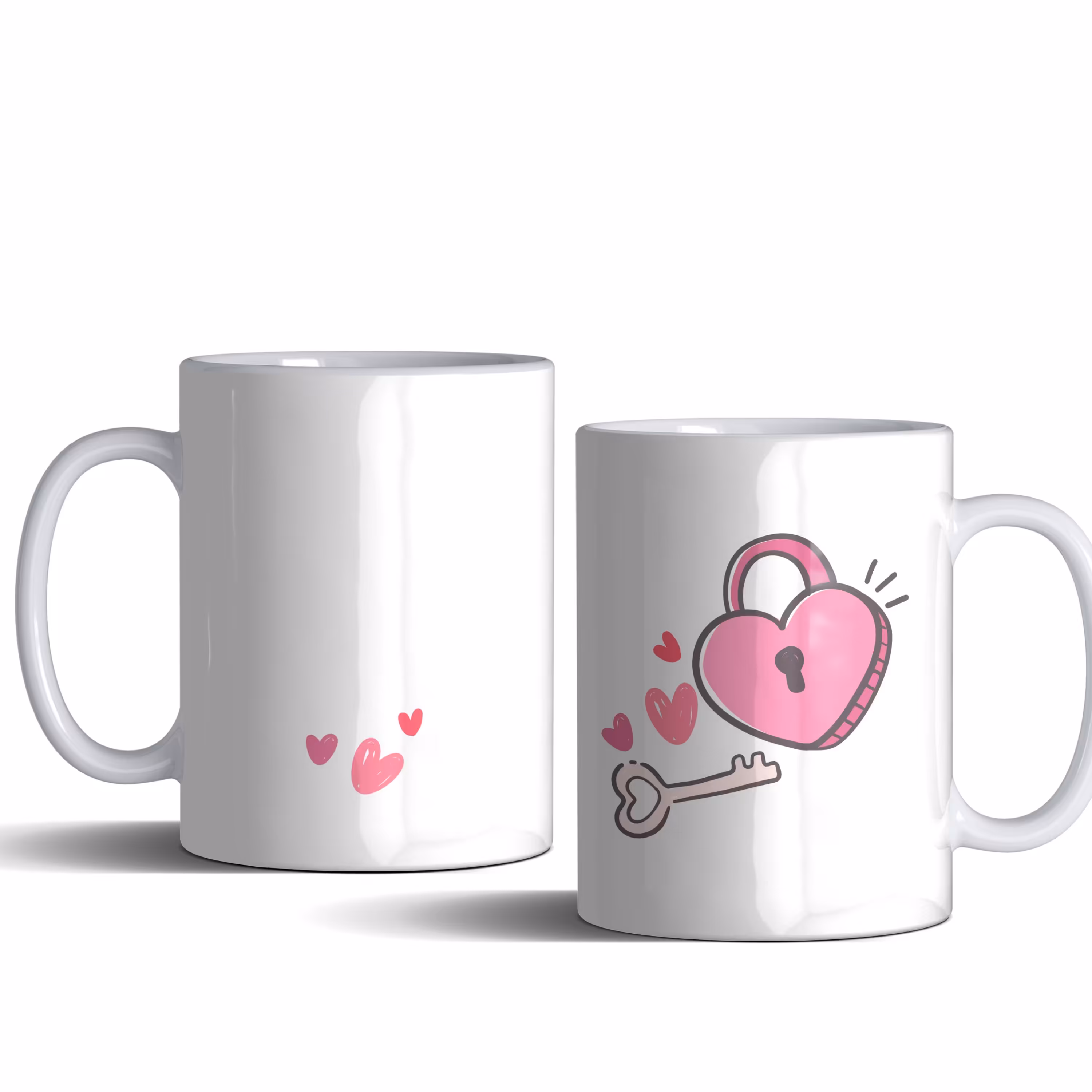 لیوان (ماگ) عاشقانه با طرح قفل و کلید