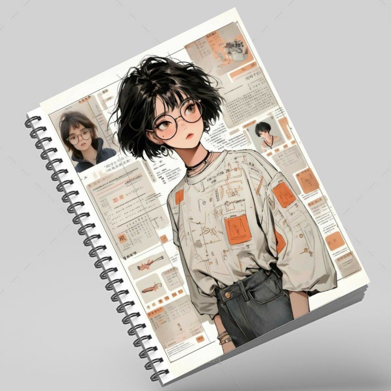 دفتر سیمی طرح orange girl 00