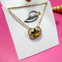 گردنبند برند Xuping مدل JingJing از جنس مس و روکش طلا بسیار زیبا با کریستال سوارسکی Swarovski تراش خورده اصلی کد 20