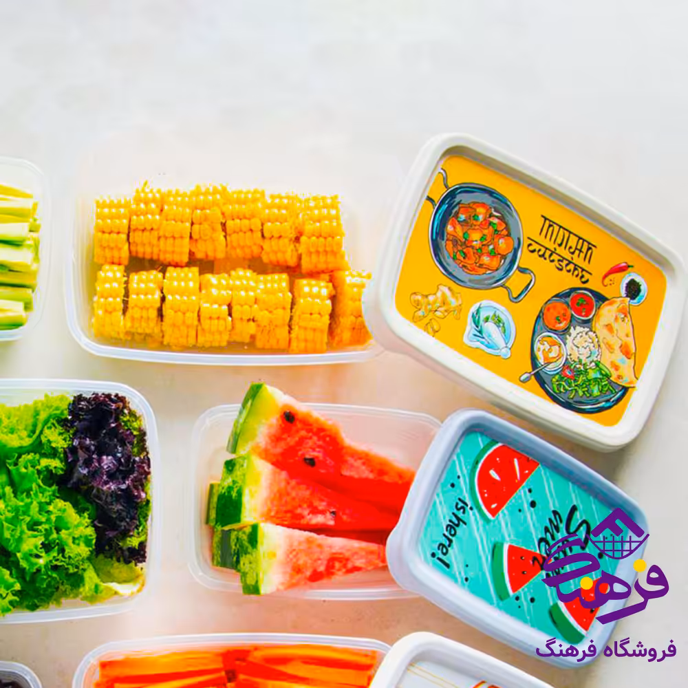 فریزری مارتا طرحدار مستطیل 1/2 لیتر گلد پلاست