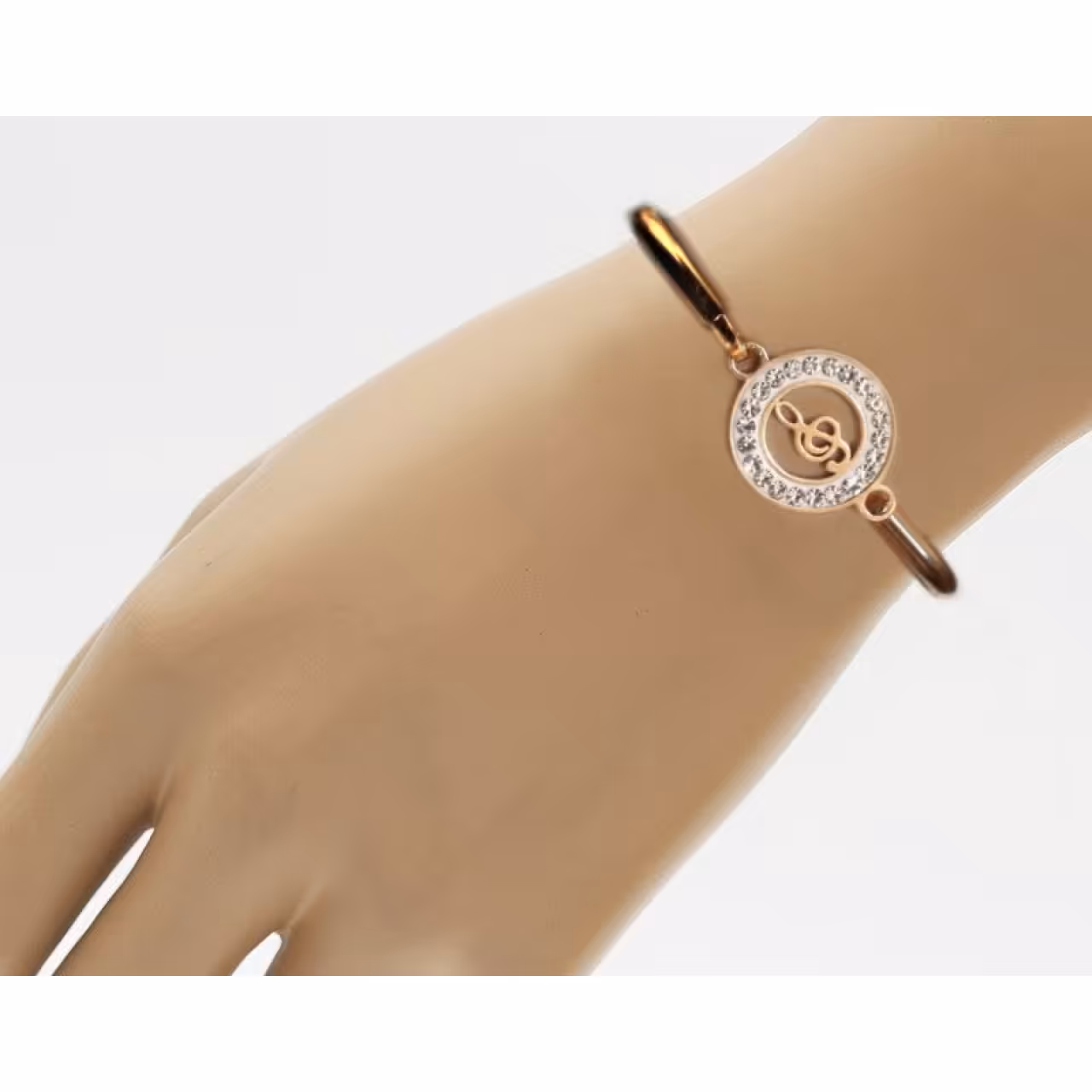 دستبند استیل طلایی طرح نت موسیقی سل