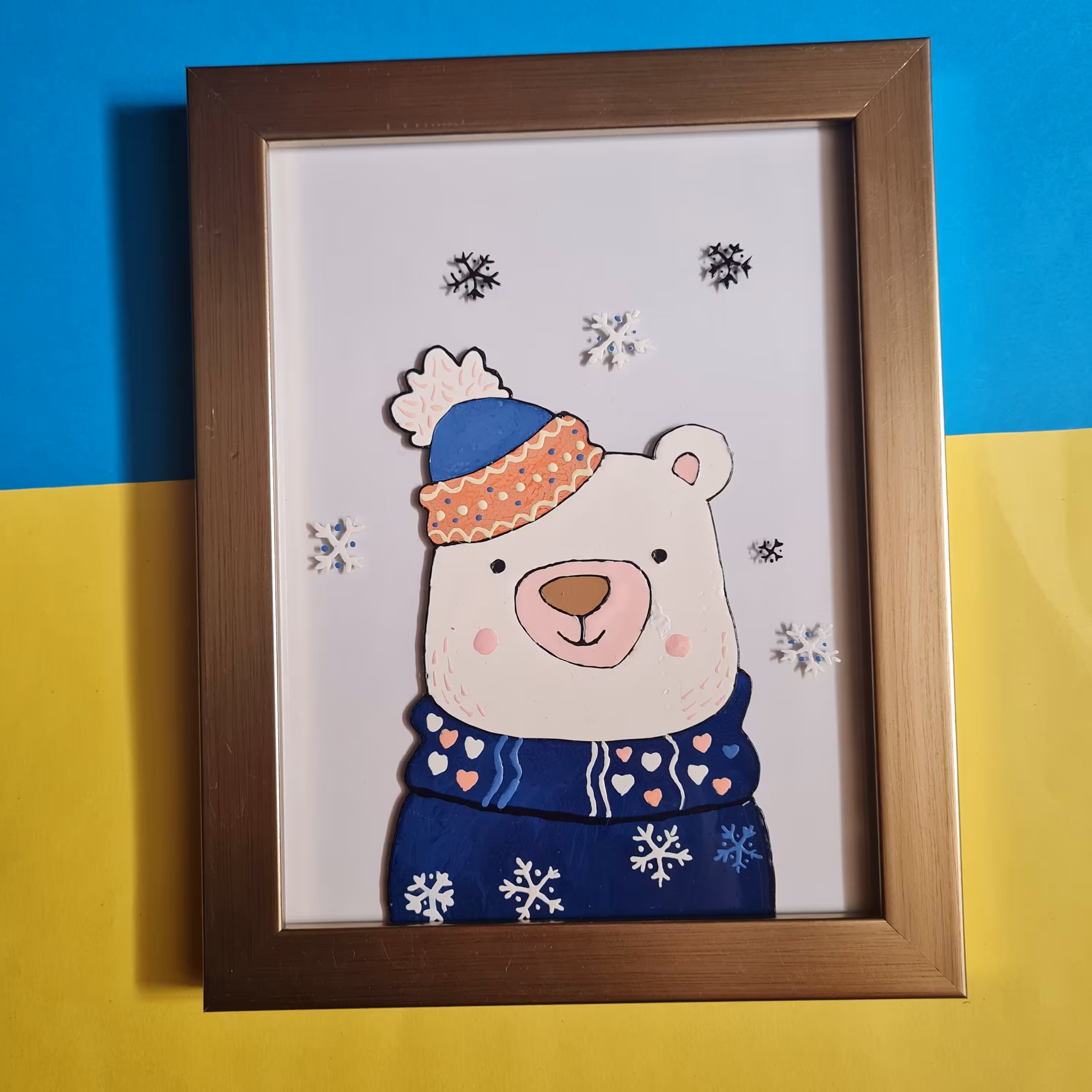 تابلو ویترای  طرح خرس 