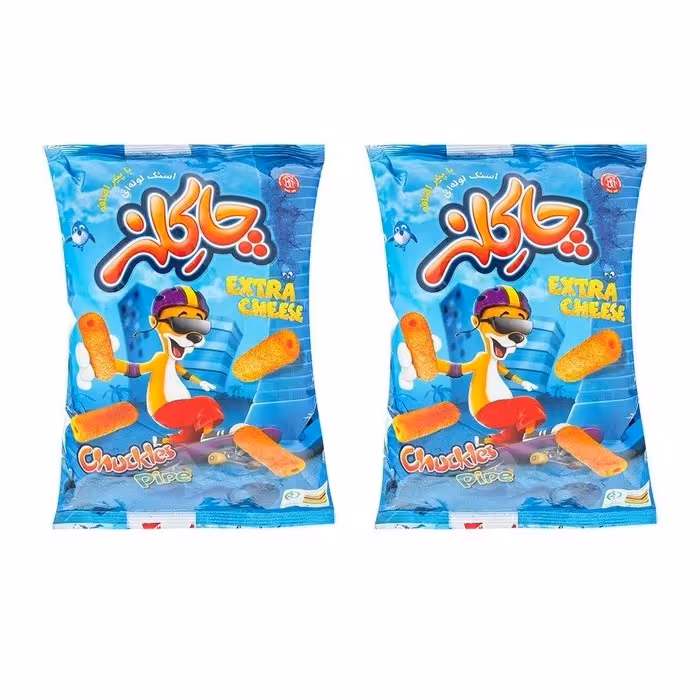 اسنک لوله ای با پنیر اضافه چاکلز - 60 گرم بسته 2 عددی