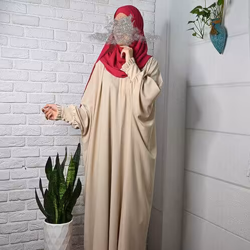 مانتو عبایی ابروبادی مدل سدنا با مچ زیبای چین دار  بسیار زیبا ماه شومزون