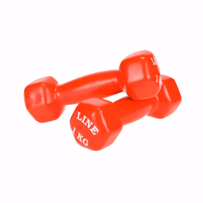 دمبل شش ضلعی لاين روکش دار 1 کیلوگرمی – 2 عددی