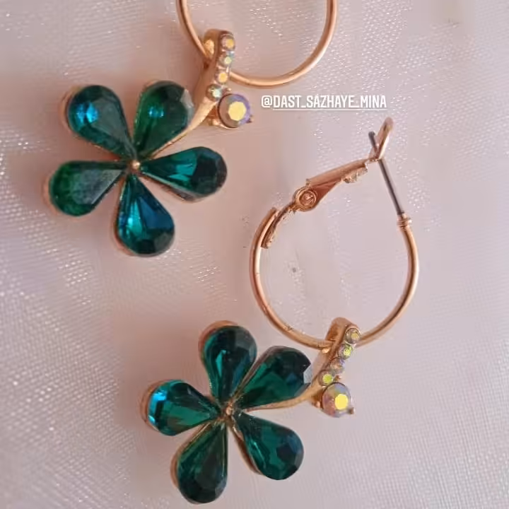 گوشواره گل براق کیفیت عالی