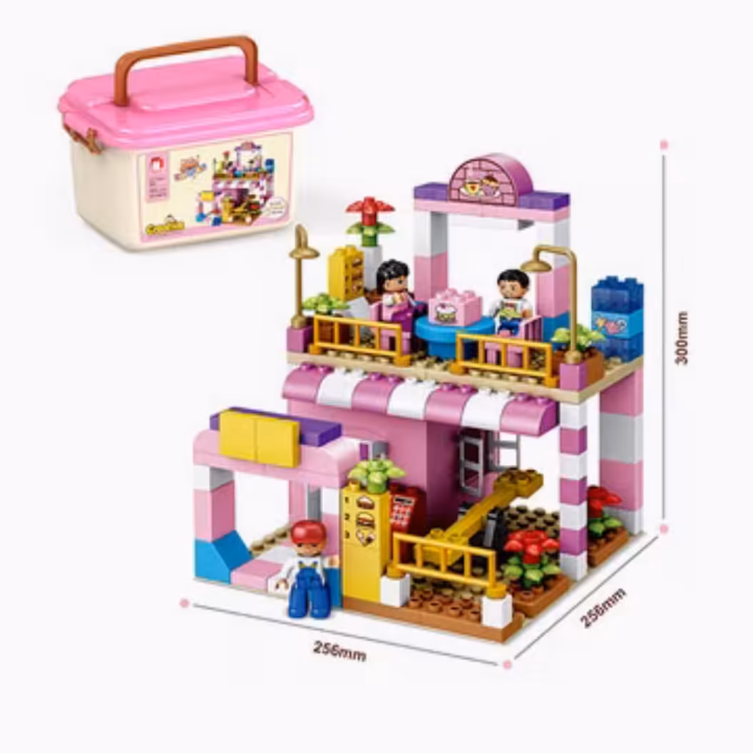 لگو رستوران زیبا 123 تکه سایز دوپلو بزرگ همراه با باکس بزرگ اورجینال