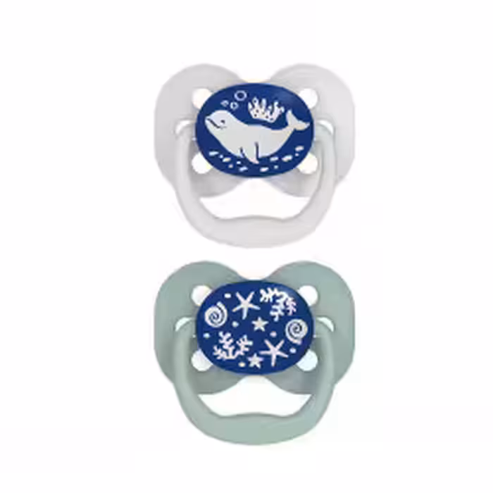 پستانک ارتودنسی شبرنگ 2 عددی 0-6 ماه نهنگ آبی