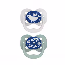 پستانک ارتودنسی شبرنگ 2 عددی 0-6 ماه نهنگ آبی