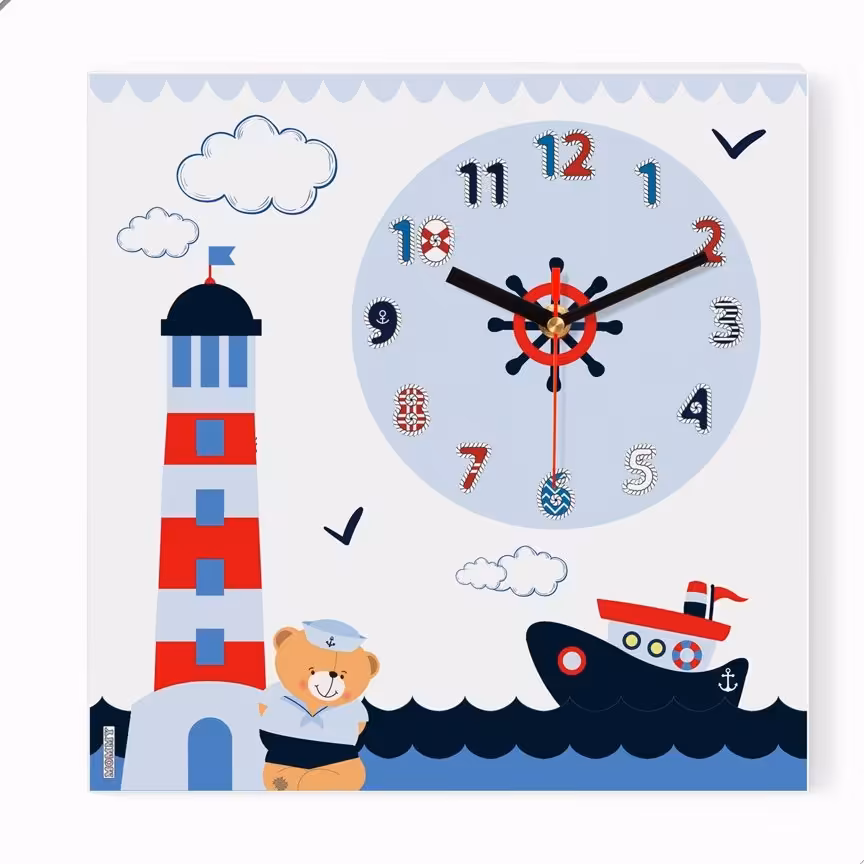 ساعت دیواری اتاق کودک طرح ملوانی کد 7120