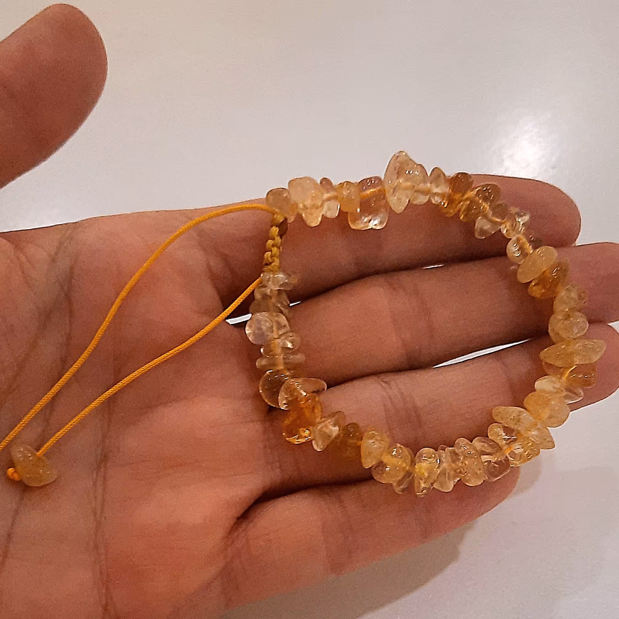 دستبند سیترین سنگ طبیعی بی فرم