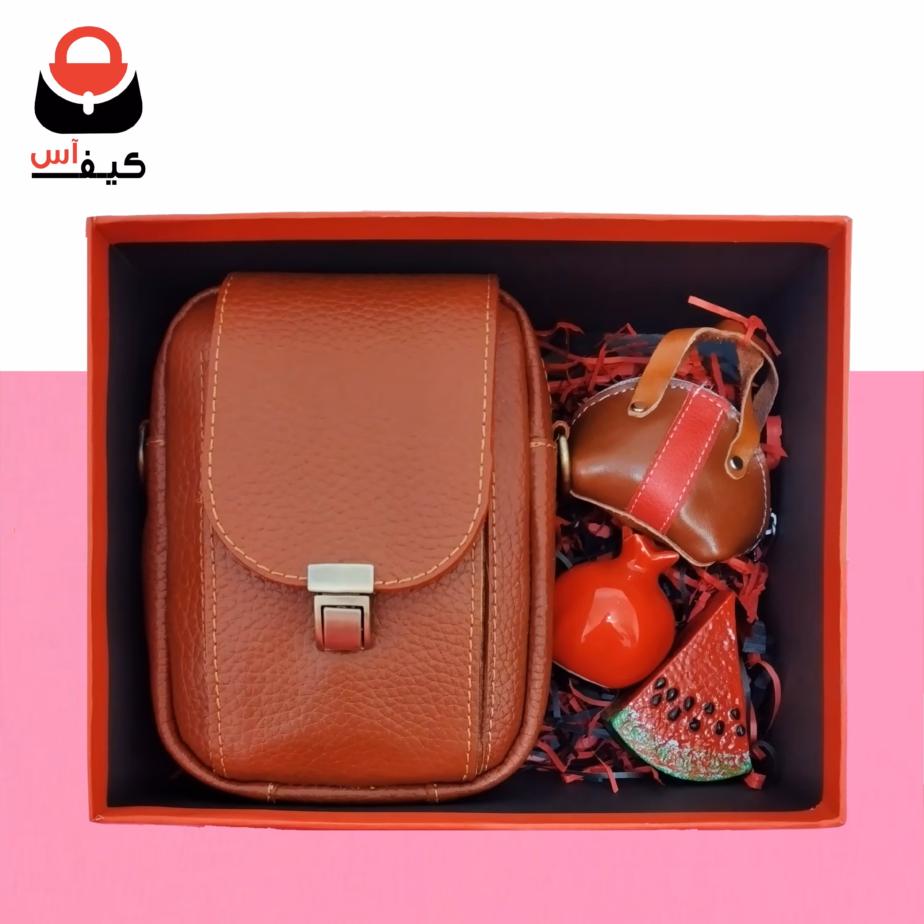 باکس هدیه شب یلدا چرم طبیعی