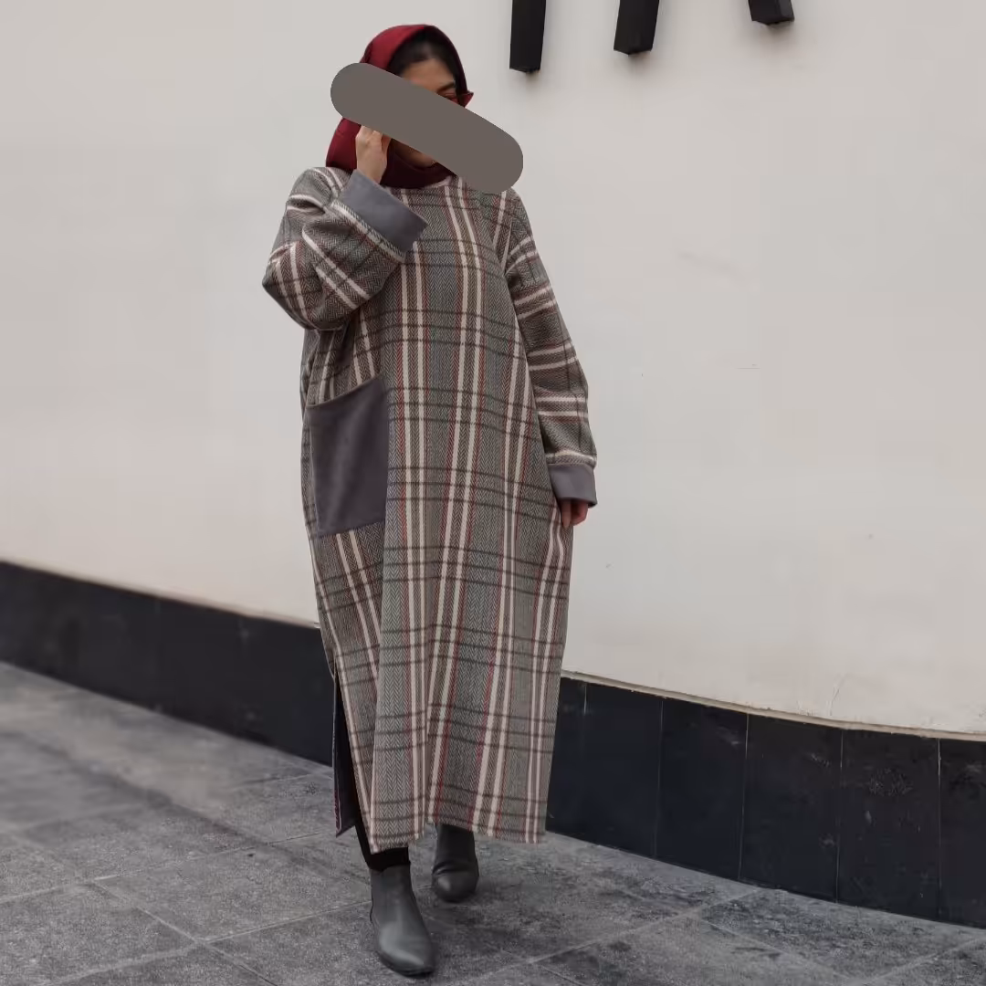 پیراهن گرم پیراهن زنانه گرم  زمستانه عبا پیراهن کشمیر  زمستانه  عباجلو بسته عبا کشمیر  عبا