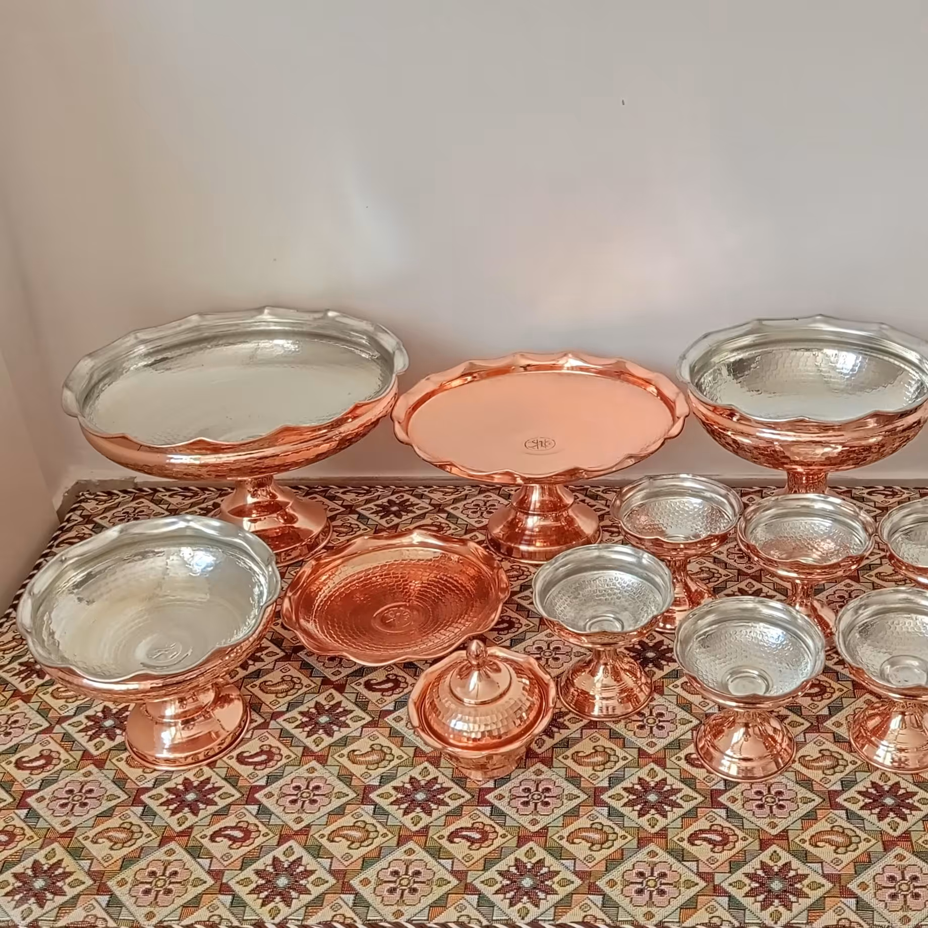 ظروف پذیرایی مسی مخصوص عید نوروز نانو شده با کیفیت عالی 