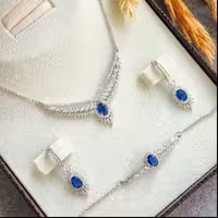 سرویس نقره قالب طلا با روکش طلای سفید مدل زنجیری و سبک