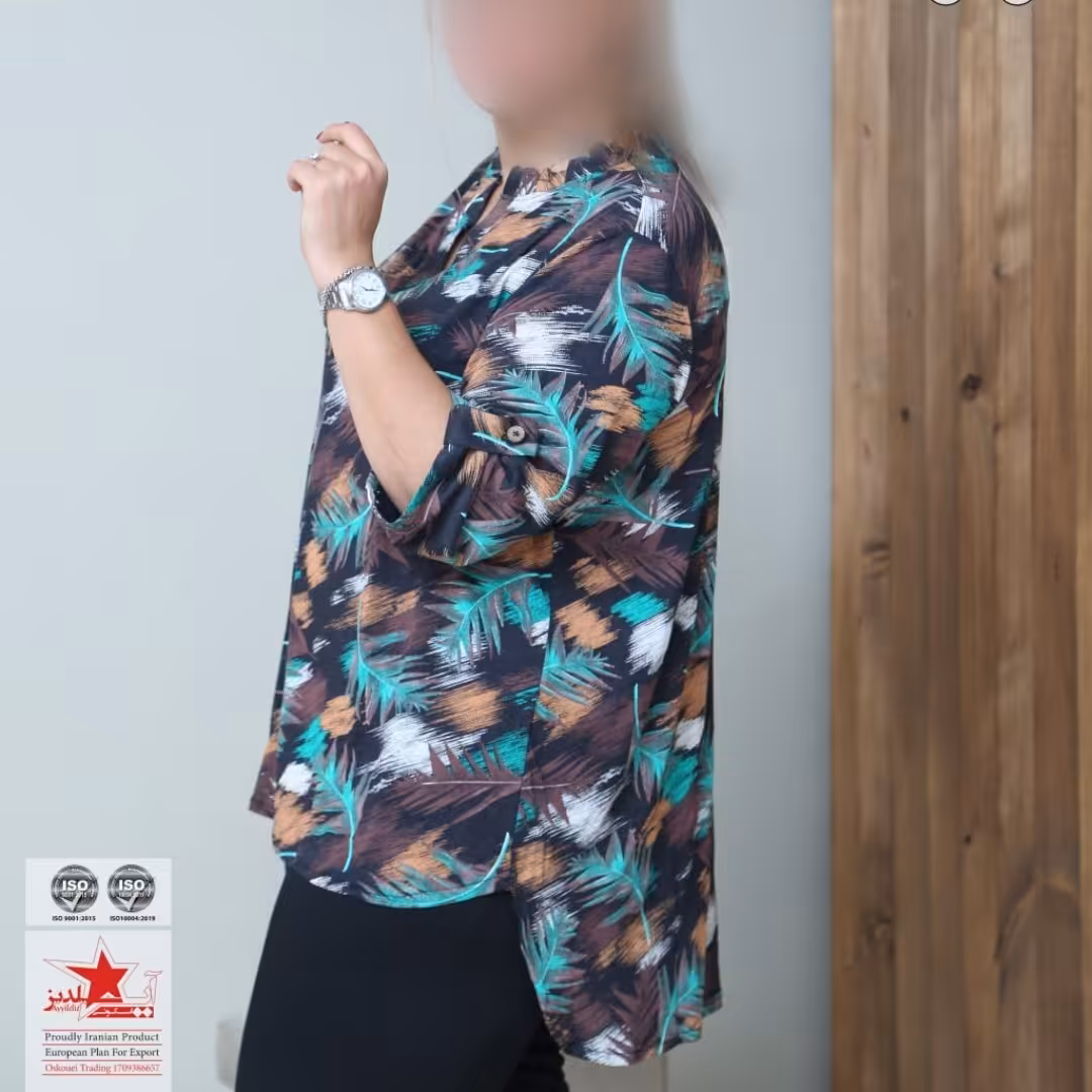 تونیک 1676 نخی چاپی سایز بزرگ 44-58 ارسال رایگان 