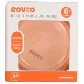 ظرف غذای کودک دربدار رووکو با کفی مکشدار چسبان به میز غذاخوری و BPA FREE رنگ نارنجی  ROVCO