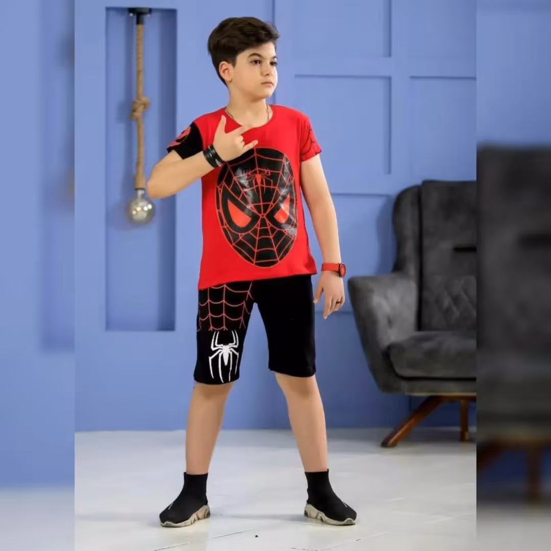 بلوز شلوارک پسرانه مناسب 3 تا 11 سال جنس پنبه باکیفیت 