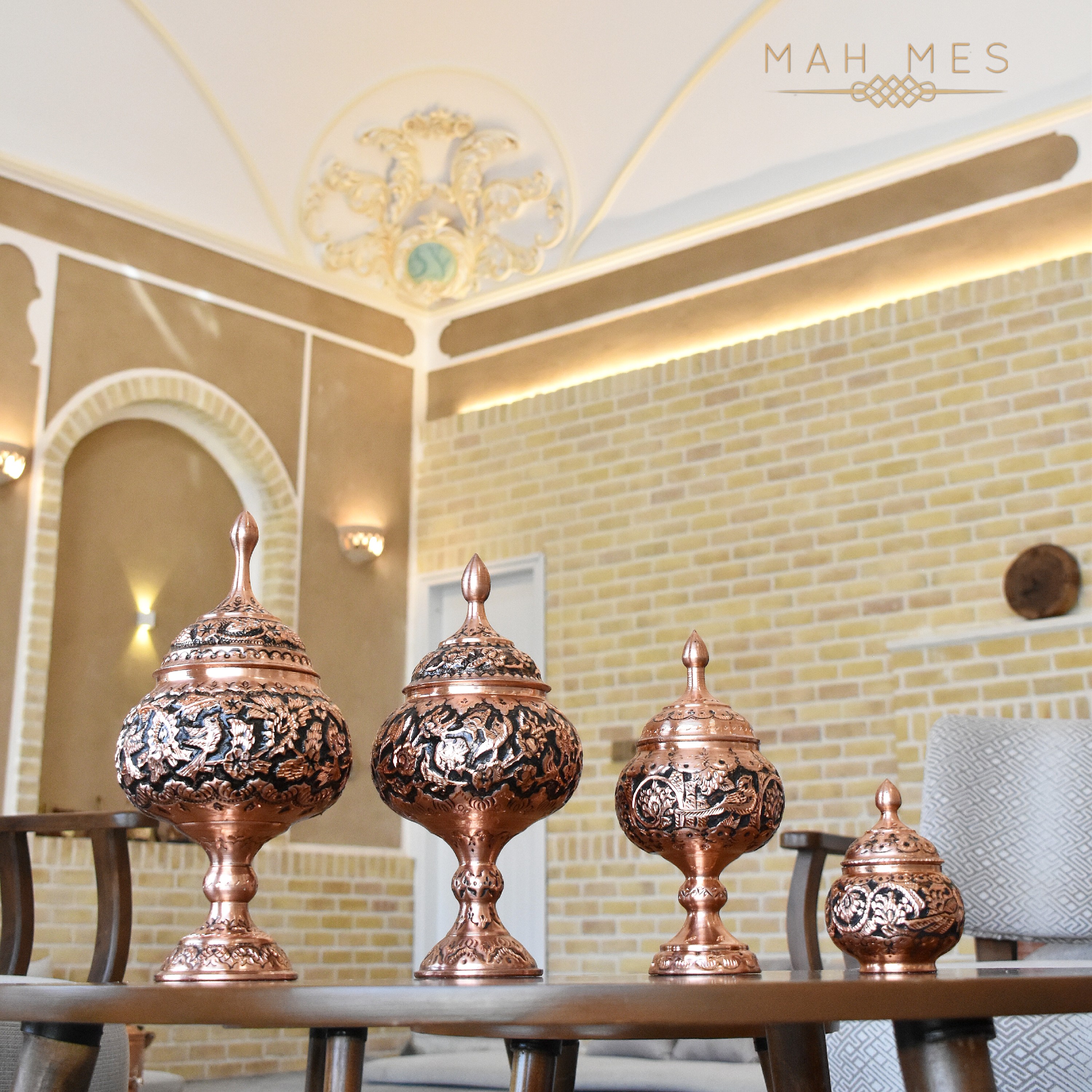شکلات خوری مسی سیاه قلم و الماس تراش (بدون تغییر رنگ)