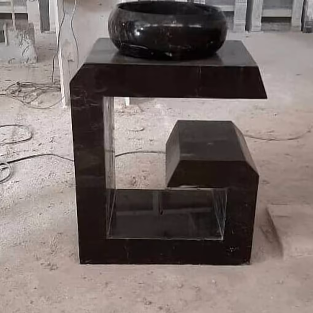 روشویی سنگی مدل b13 رنگ مشکی سنگ طبیعی مرمریت ارسال با بسته بندی ویژه