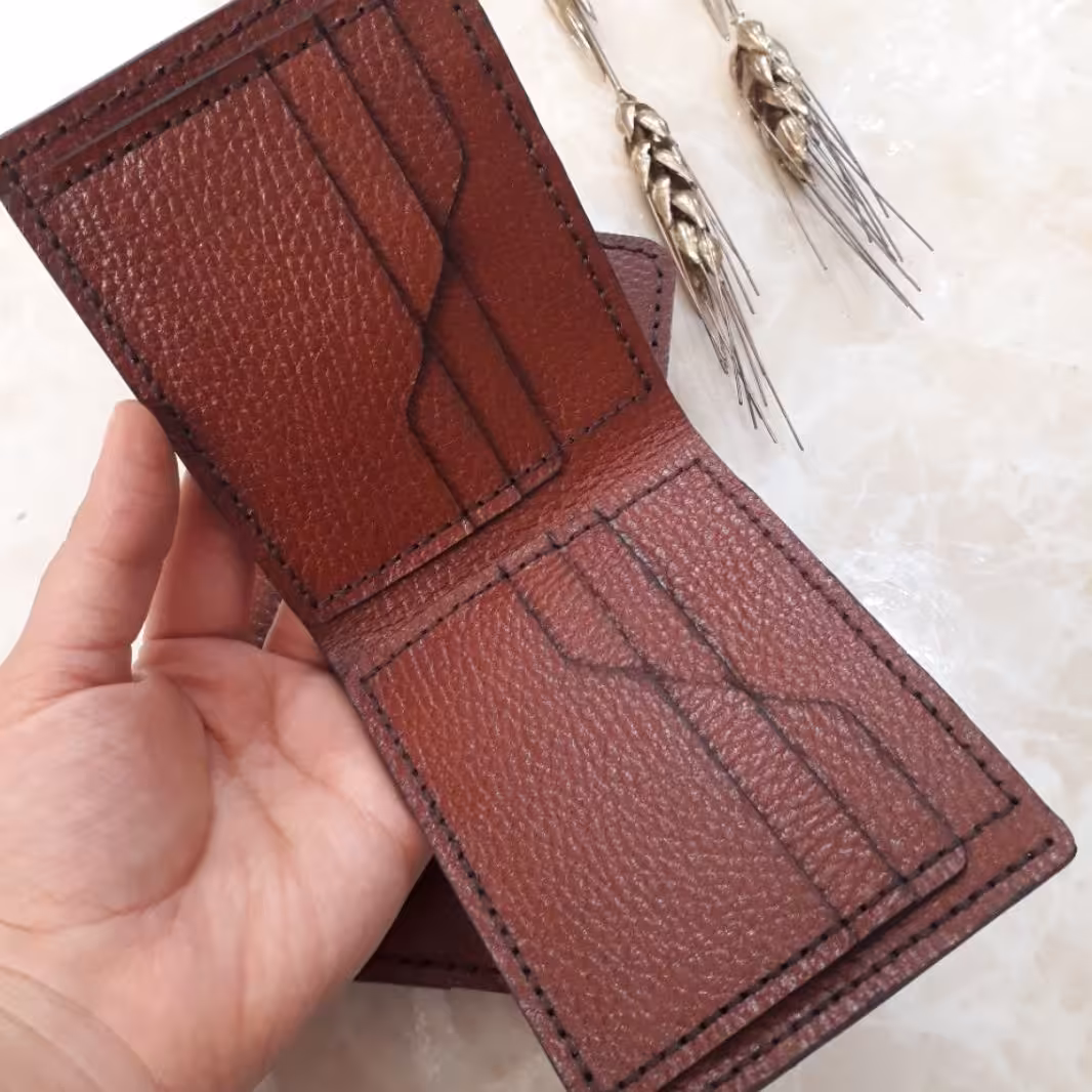 کیف پول جیبی چرم دستدوز
