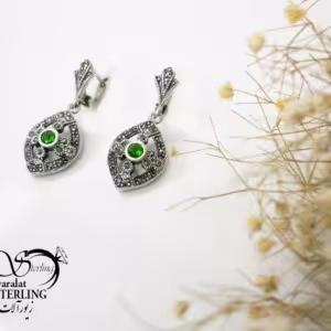 گوشواره نقره سیاه قلم کد 5421