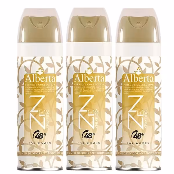 اسپری بدن زنانه آلبرتا مدل ذن حجم 200 میلی لیتر مجموعه 3 عددی