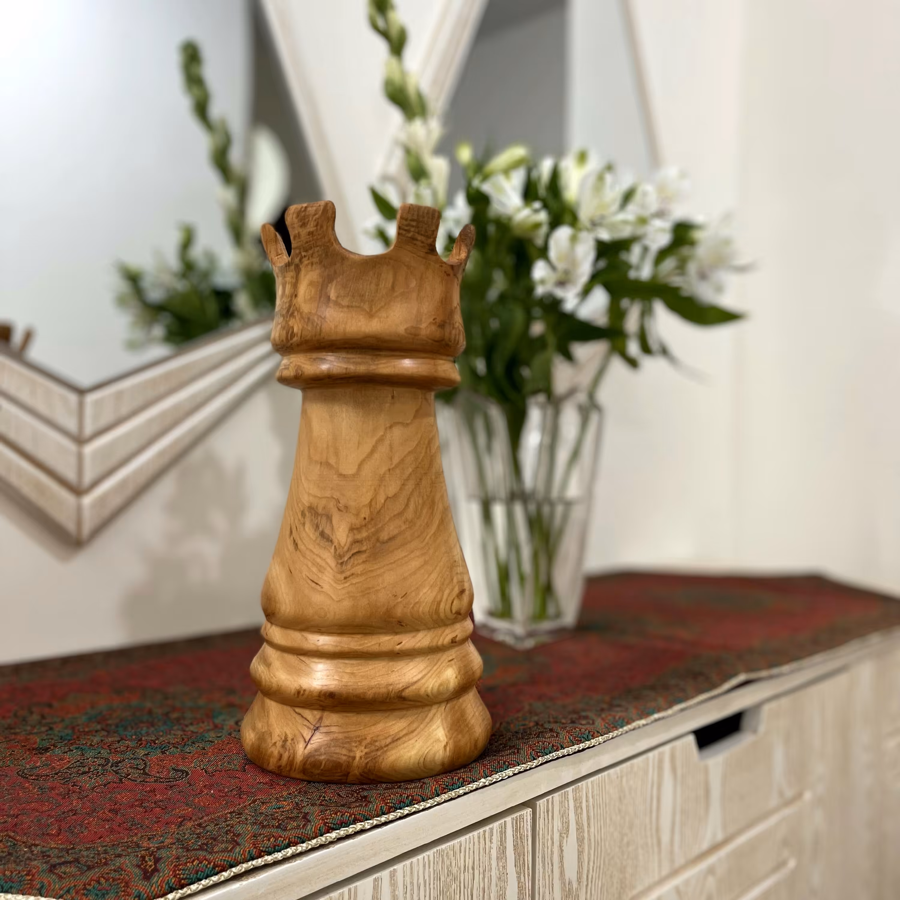 مهره شطرنج خراطی چوبی بزرگ